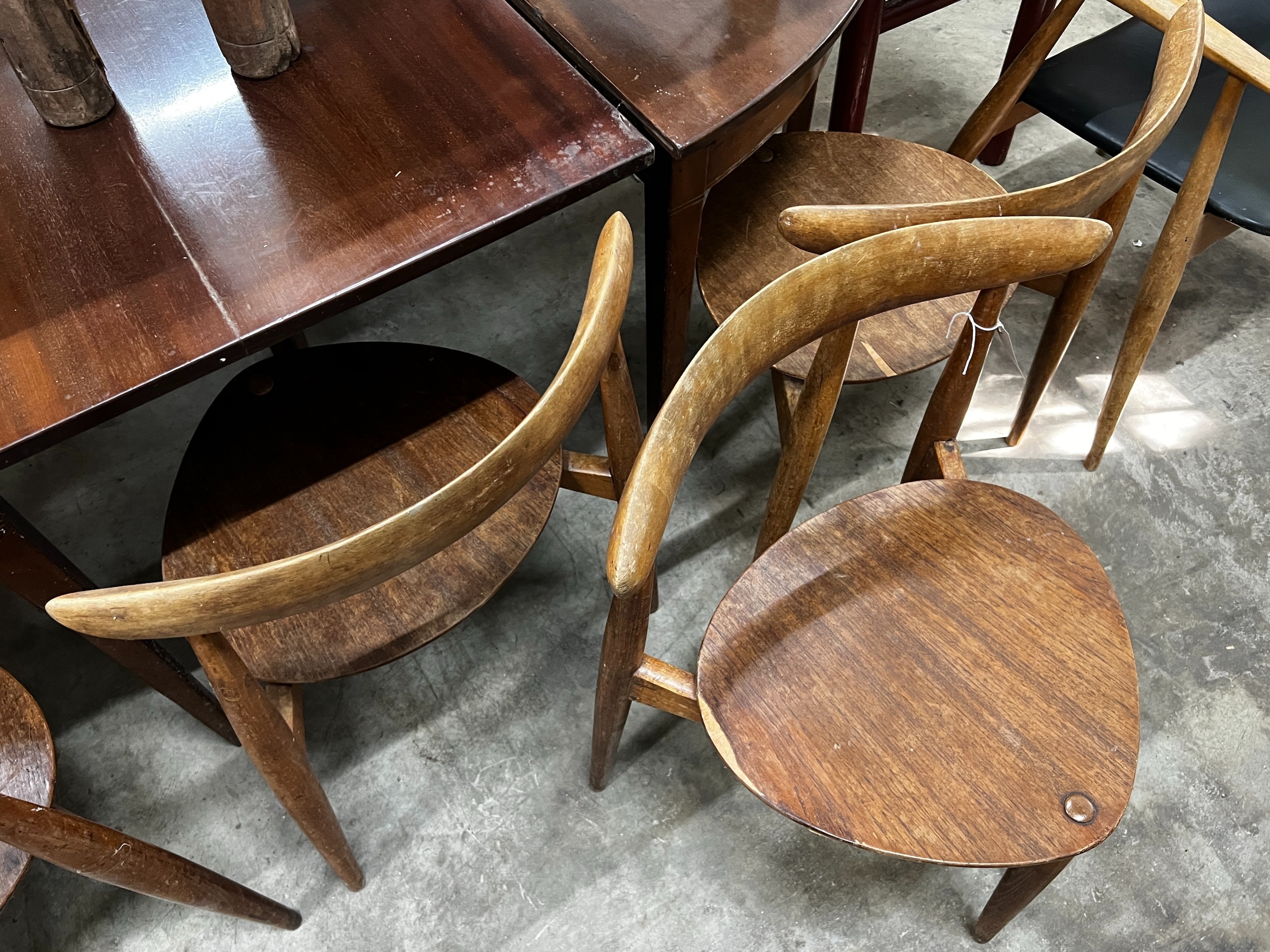 Five mid century Danish design teak chairs (4 + 1)